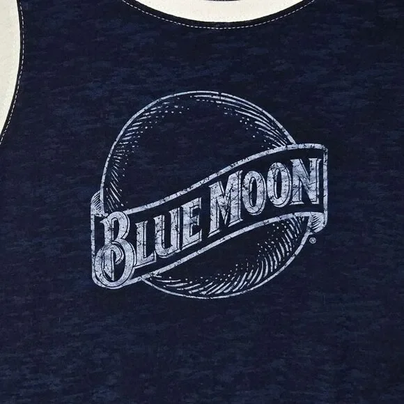 Women's Novelty Graphic Tee Blue Moon Beer Casual Crew neck T Shirt Size L - Picture 5 of 6